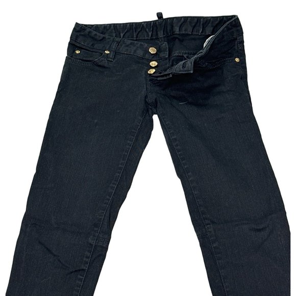 D Squared Jeans Womens 40 Black Skinny Ankle Zip Button Fly Low Rise - Picture 3 of 12